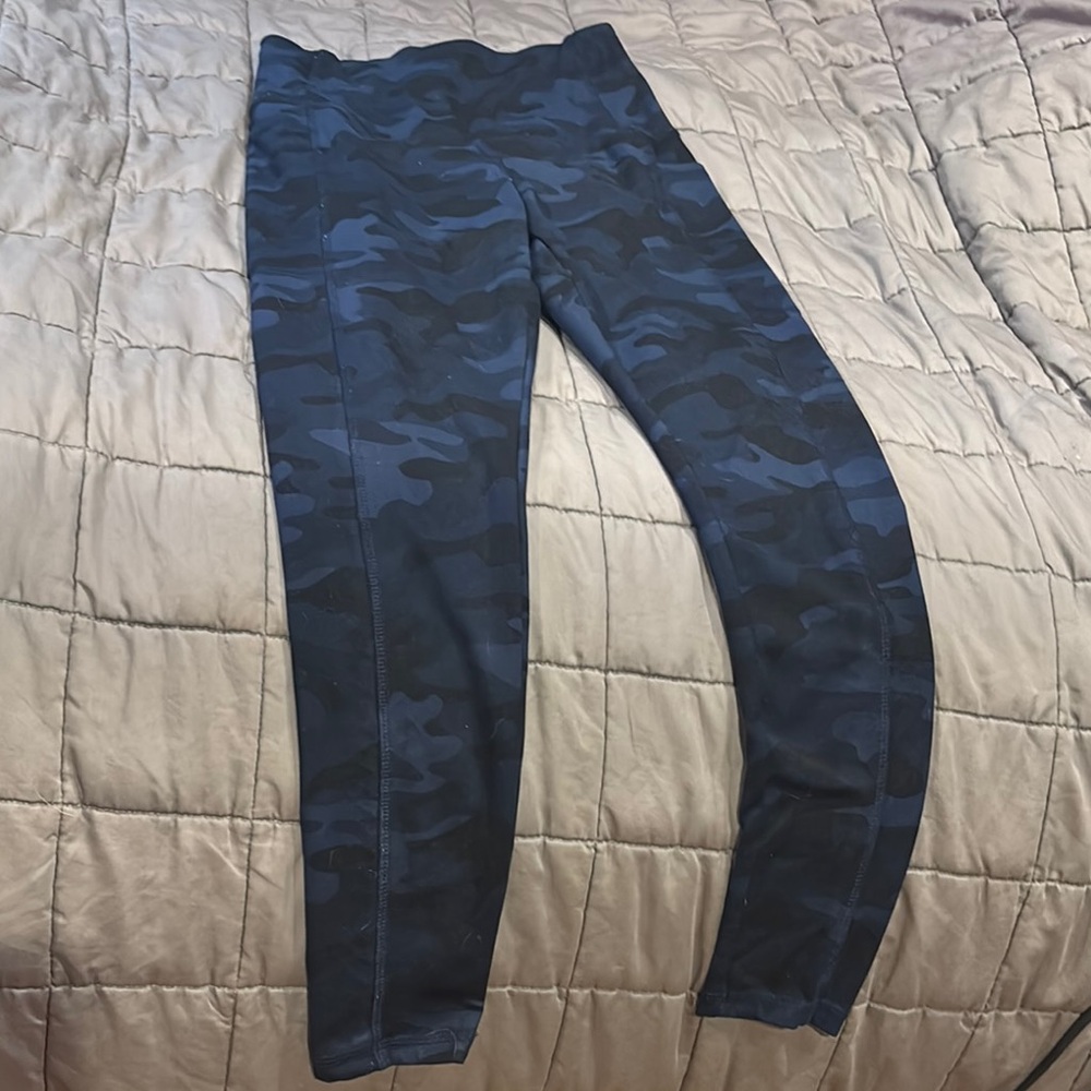 Blue Workout Camouflage Leggings